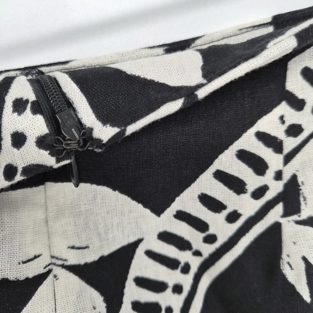 Parker Kiley Straight Midi Cotton Linen Blend Boho‎ Skirt Sz8 - Picture 8 of 13